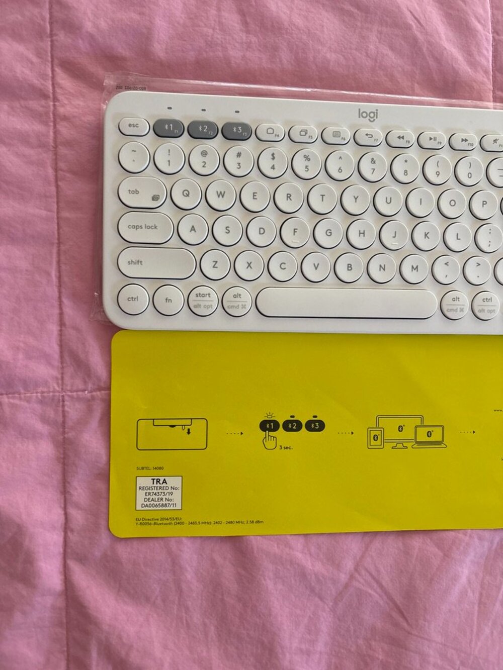 Logitech K380 Multi Device Bluetooth Wireless Keyboard Off White PC Mac